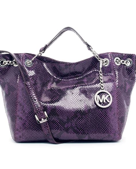 michael kors purple tote chain